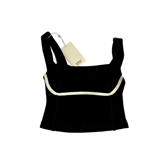 NWOT MONDAY Swimwear Zion Tank Top in Black Ivory White - Picture 1 of 4